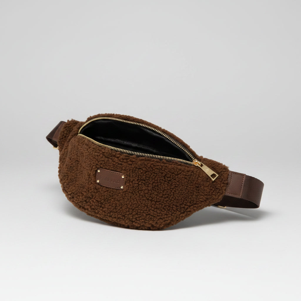 Bearpaw Sherpa Brown Fanny Pack Teddy Belt Bag Cozy Crossbody
