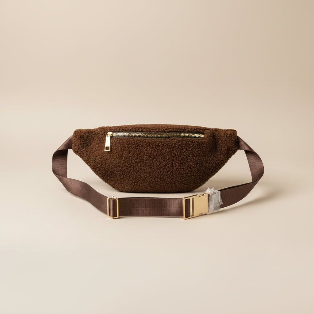 Bearpaw Sherpa Brown Fanny Pack Teddy Belt Bag Cozy Crossbody