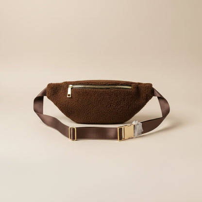 Bearpaw Sherpa Brown Fanny Pack Teddy Belt Bag Cozy Crossbody