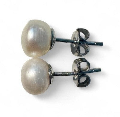PENDIENTES VINTAGE DE PLATA DE LEY CON PERLAS contrastados 925 SU CH - ¡Clásico!