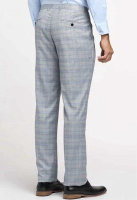 Traje de chaqueta y pantalón Glen Plaid azul bebé Stacy Adams Talla 56L