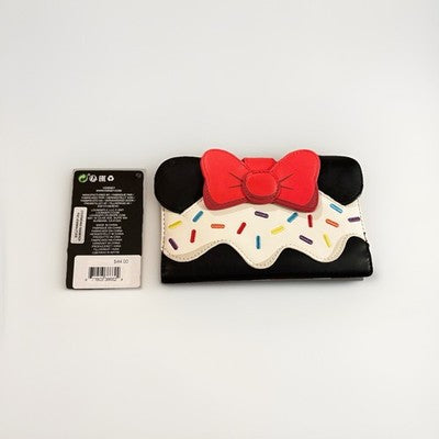 Billetera con solapa Loungefly Disney Minnie Mouse Sprinkle Cupcake Cosplay NWT