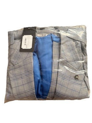 Traje de chaqueta y pantalón Glen Plaid azul bebé Stacy Adams Talla 56L