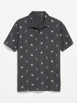 Old Navy XLT Relaxed Fit Palm Tree Polo Shirt NWT Dark Heathered Short Sleeve