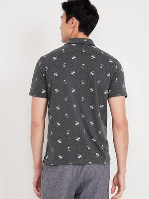 Old Navy XLT Relaxed Fit Palm Tree Polo Shirt NWT Dark Heathered Short Sleeve