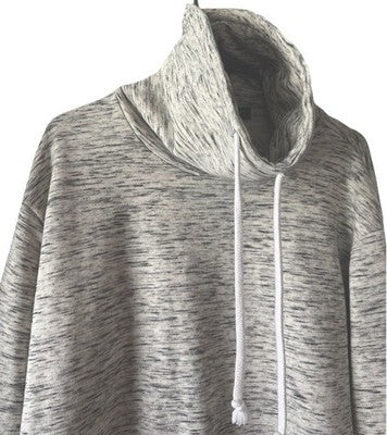 Heathered Cowl Neck Pullover With Strings Men Size XL