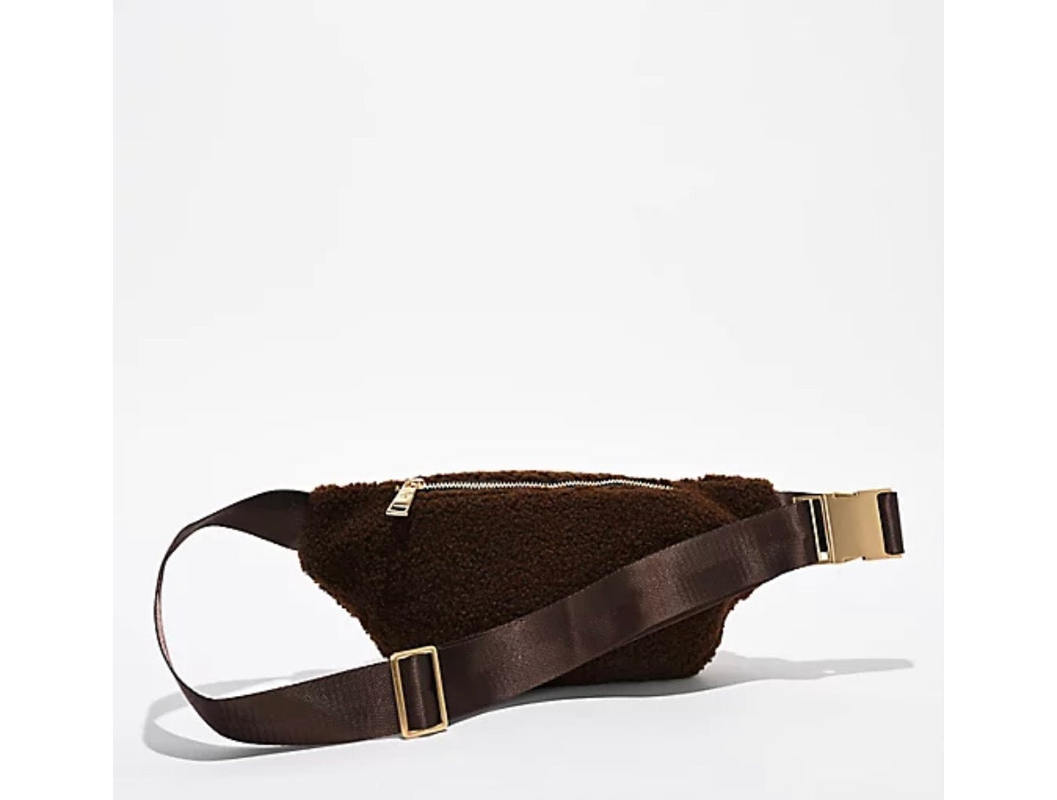 Bearpaw Sherpa Brown Fanny Pack Teddy Belt Bag Cozy Crossbody