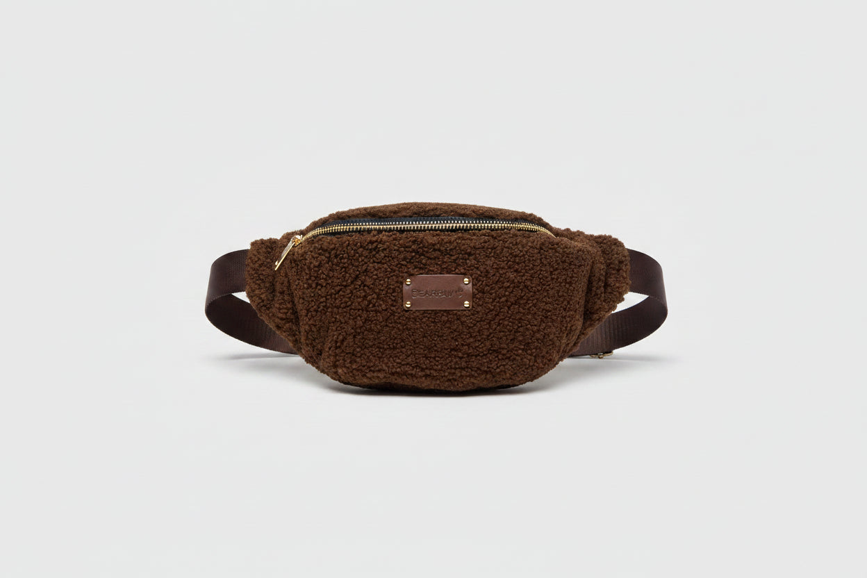 Bearpaw Sherpa Brown Fanny Pack Teddy Belt Bag Cozy Crossbody