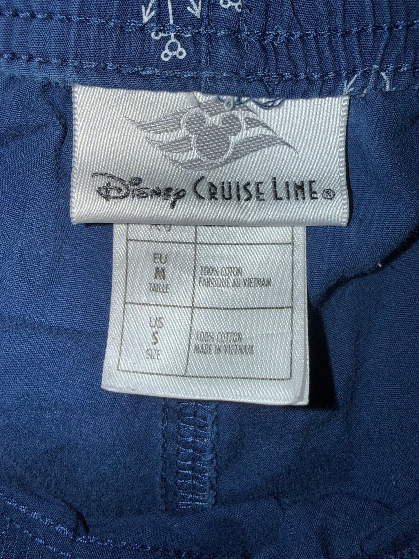 Disney Cruise Line Adult Pajama Pants Navy Blue Anchor Mickey Small