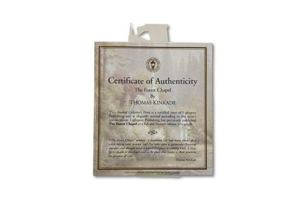 Thomas Kinkade "The Forest Chapel" Framed Art Print Matted with 13 x 16 COA 1999