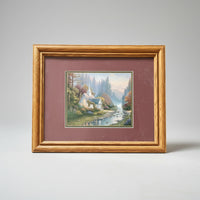 Thomas Kinkade "The Forest Chapel" Framed Art Print Matted with 13 x 16 COA 1999