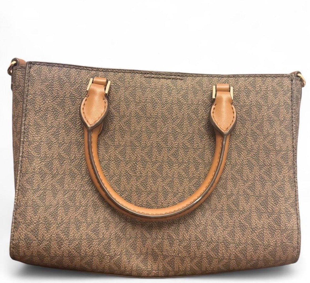Michael Kors Signature Monogram Satchel – Brown/Tan