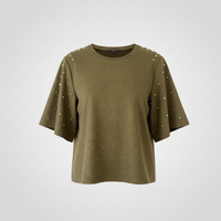 Top Suave de Ante Grande para Mujer Alberto Makali Verde Talla L