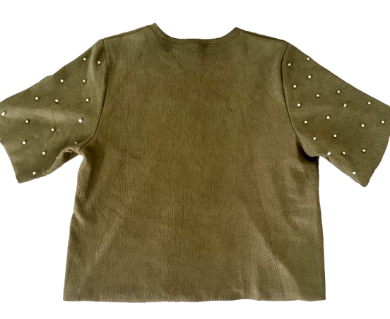 Top Suave de Ante Grande para Mujer Alberto Makali Verde Talla L