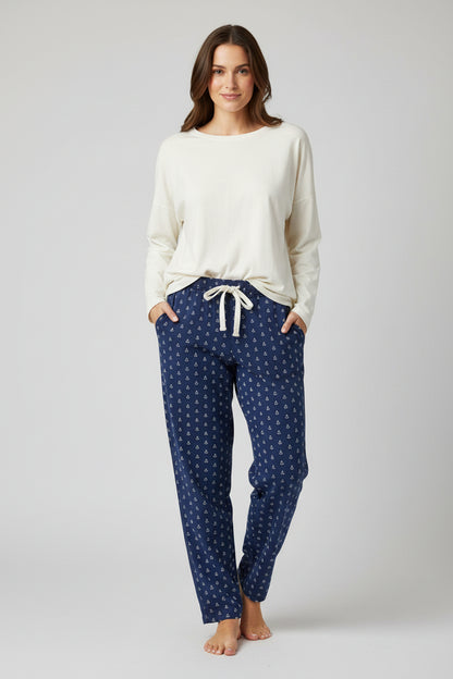 Disney Cruise Line Adult Pajama Pants Navy Blue Anchor Mickey Small